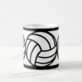 白黒バレーボールのコーヒー・マグ モーフィングマグカップ (中央)