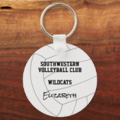 白黒バレーボールキーチェーンスクールマスコット名 キーホルダー (裏面)