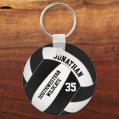 白黒バレーボールチームのカラー少年 キーホルダー (裏面)
