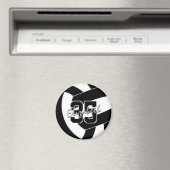 白黒バレーボールチームの色のギフト マグネット (インサイチュ (食洗機))