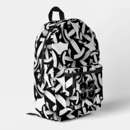 白黒バレーボールチームの色wジャージー番号 プリントバックパック