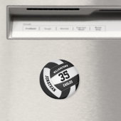 白黒バレーボールチームは男の子の女の子をカラー マグネット (インサイチュ (食洗機))