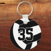 白黒バレーボールチームカラー キーホルダー (正面)