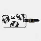 白黒バレーボールトラベルチームカラー ラゲッジタグ (正面横)