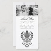 白黒バロックありがとうビジネス契約 サンキューカード (正面)