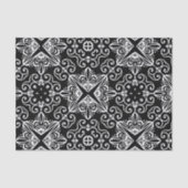 白黒バロック様式ゴシック様式モザイクパターン 薄葉紙 (正面)