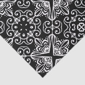 白黒バロック様式ゴシック様式モザイクパターン 薄葉紙 (詳細)