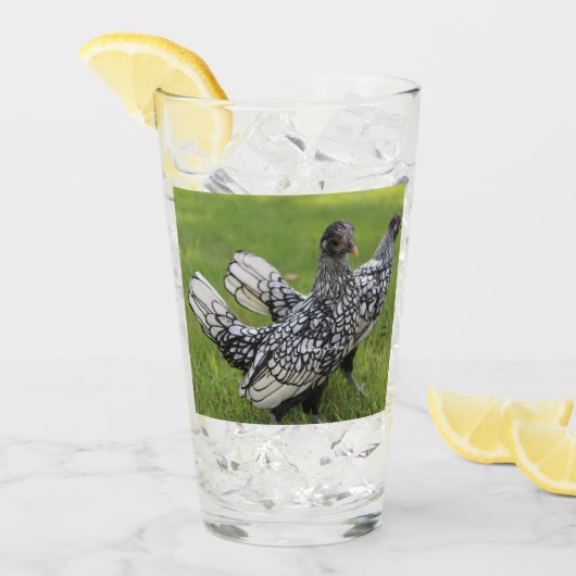 白黒バンタムチキンコレクター飲料 タンブラーグラス (アイス正面)