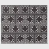 白黒バンダナデザインラッピング紙 ラッピングペーパー (フラット)