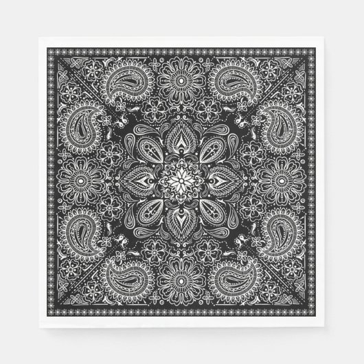 白黒バンダナ華美ー スタンダードランチョンナプキン (正面)