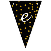 白黒バント結婚の金ゴールド点 バンティングフラッグ (第2の旗)