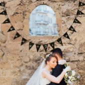 白黒バント結婚の金ゴールド点 バンティングフラッグ