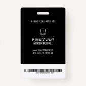 白黒バーコードスタッフ従業員IDバッジ バッジ (裏面)