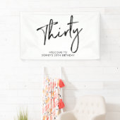 白黒バースデーパーティーウェルカムバナー 横断幕 (インサイチュ)