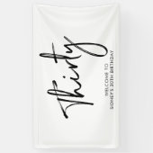 白黒バースデーパーティーウェルカムバナー 横断幕 (縦)