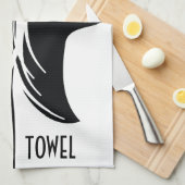 白黒バータオル顔 キッチンタオル (四つ折り)