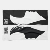 白黒バータオル顔 キッチンタオル (横)