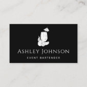 白黒バーテンディングテーマシンプルエレガントクール 名刺 (正面)
