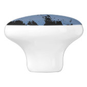 白黒バードフォトブルーウォータービーチハウス セラミックノブ (側面)