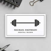 白黒バーベルフィットネスパーソナルトレーナー 名刺