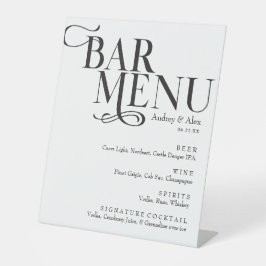 白黒バーメニュモダンー台座看板 台座サイン