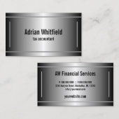 白黒バー水平の会計士 名刺 (正面/裏面)