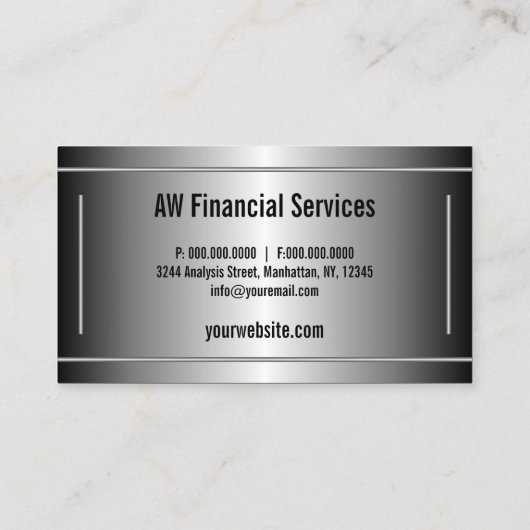 白黒バー水平の会計士 名刺 (裏面)