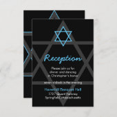 白黒バー（ユダヤ教の）バル・ミツバー披露宴挿入カード エンクロージャーカード (正面/裏面)