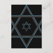 白黒バー（ユダヤ教の）バル・ミツバー披露宴挿入カード エンクロージャーカード (裏面)