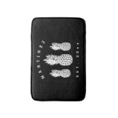 白黒パイナップル果実カスタムバスマット バスマット (正面縦)