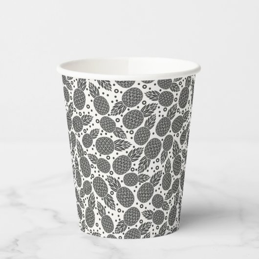 白黒パイナップル 紙コップ (左)