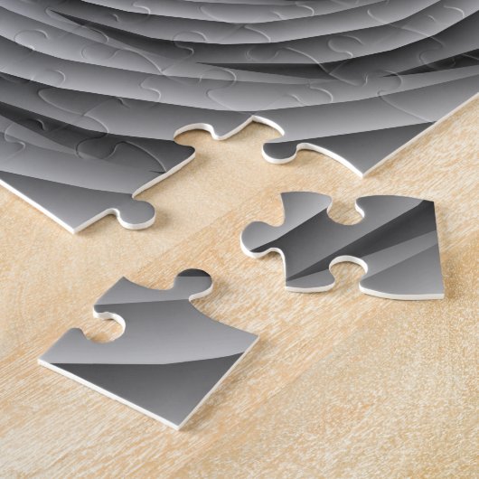 白黒パズルのコイル状ケーブル ジグソーパズル (側面)