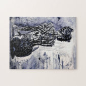 白黒パズル女性自然 ジグソーパズル (横)