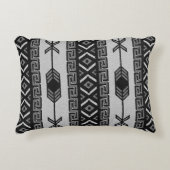 白黒パターアステカン南西部の部族 アクセントクッション (正面)