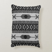 白黒パターアステカン南西部の部族 アクセントクッション (裏面(縦))