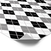 白黒パターアーガイルン ポスター (角)