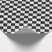 白黒パターアーガイルン ラッピングペーパー (角)