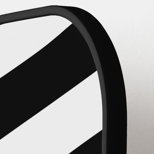 白黒パターストライプのンピンクモノグラム ピックルボールラケット (左詳細)