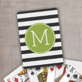 白黒パターストライプのン緑モノグラム トランプ