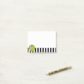 白黒パターストライプのン緑モノグラム ポストイット (デスク上)