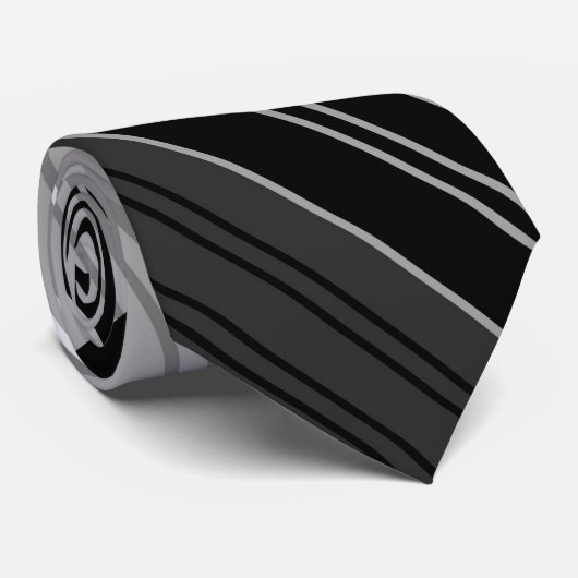 白黒パターストライプのン ネクタイ (ロール)