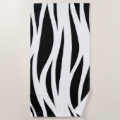 白黒パターストライプのン ビーチタオル (正面)