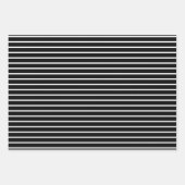 白黒パターストライプのン ラッピングペーパーシート (正面)