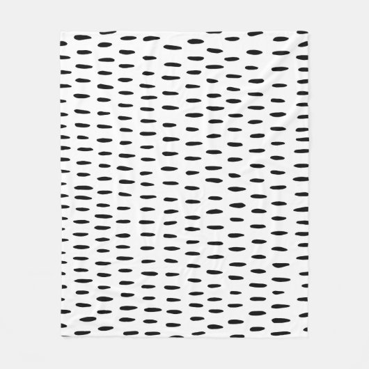 白黒パターストライプのン:手書き フリースブランケット (正面)