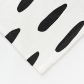 白黒パターストライプのン：手書き フリースブランケット (角)
