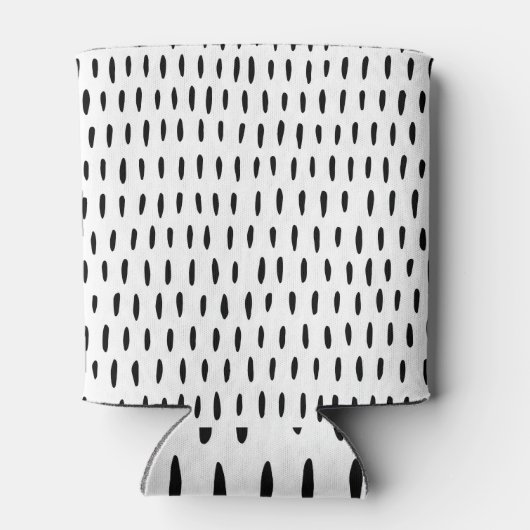 白黒パターストライプのン:手書き 缶クーラー (裏面)