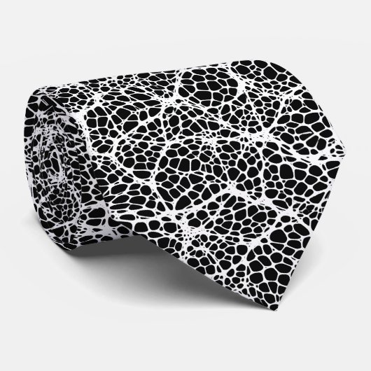 白黒パターモダンンオーガニックタイ ネクタイ (ロール)