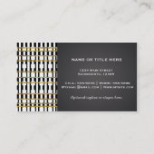 白黒パターンと金ゴールドシャインフェイクリップ 名刺 (裏面)