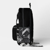 白黒パターンのインク水の色パーソナライズされた プリントバックパック (右)