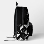 白黒パターンのインク水の色パーソナライズされた プリントバックパック (左)